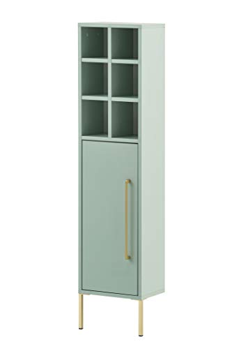 Schildmeyer Highboard Gloria 146645, Holzwerkstoff, Mint/Gold, 130,6 x 30,4 x 21,8 cm von Schildmeyer