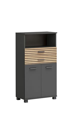 Schildmeyer Highboard Katta 158586, anthrazit/Akustikpaneel Optik, 59,8 x 32,6 x 110,5 cm von Schildmeyer