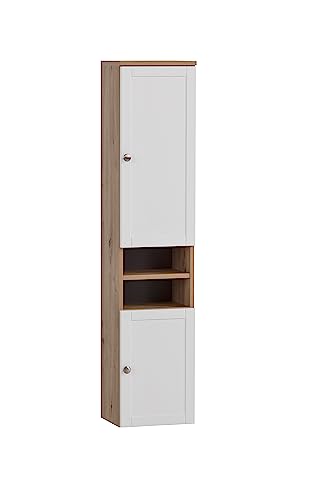 Schildmeyer Hochschrank Jesper 155983, Artisan Eiche/weiß matt, 30,3 x 25,4 x 138,3 cm von Schildmeyer