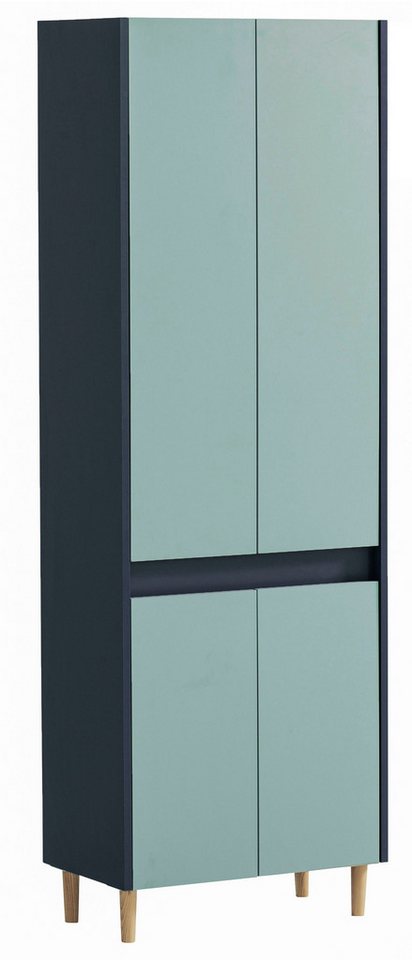 Schildmeyer Hochschrank Lovis, Breite 56 cm Metallbeschläge, Möbelfüße aus Massivholz von Schildmeyer