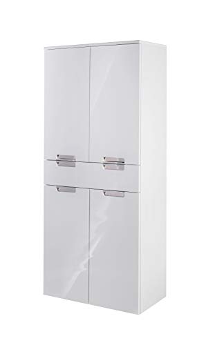 Schildmeyer Hochschrank Rilana 700861, weiß glanz, 159 x 65 x 35 cm von Schildmeyer