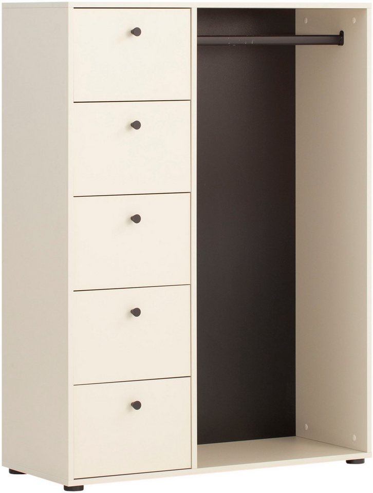 Schildmeyer Kleiderschrank Lovund, Breite 98 cm Mit 5 Schubladen und Kleiderstange von Schildmeyer