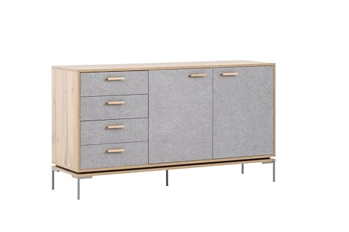 Schildmeyer Looks by Wolfgang Joop Sideboard, Eiche Landhaus mit Feel Grey, Holzwerkstoff, 154.6 x 45 x 85.7 cm, 701730 von Schildmeyer