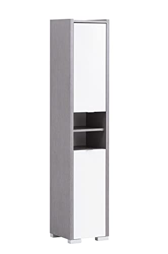 Schildmeyer Messina Hochschrank 149865, Holzwerkstoff, esche grau Dekor/weiß Glanz, 161x32x31,9 cm von Schildmeyer