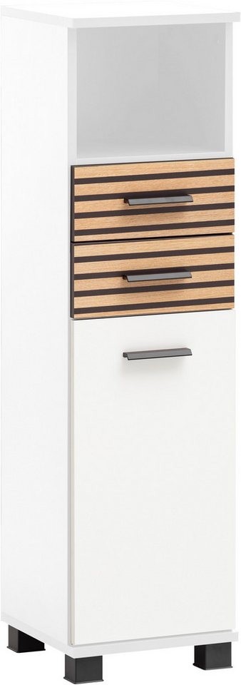 welltime Midischrank Katta, Breite 30 cm Wechselbarer Türanschlag, Schubladen mit Akustikprint von welltime