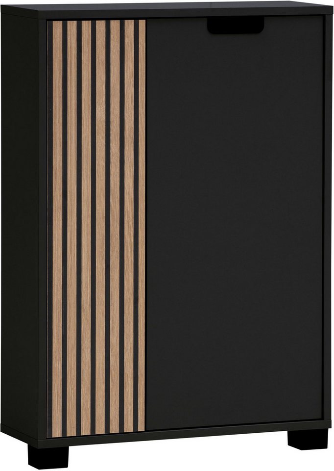 Schildmeyer Midischrank Ryker Highboard, Breite 59 cm (1-St) Tür links in Akustik-Optik - Breite: 19,5 cm, rechts: 36,1 cm von Schildmeyer