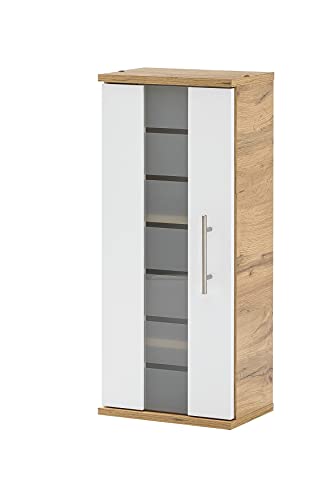 Schildmeyer Nitro Hängeschrank 144223, Holzwerkstoff, Eiche Landhaus Dekor/weiß matt, 30,3x20,5x70,8 cm von Schildmeyer