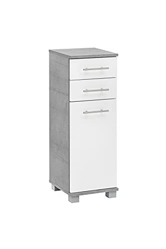 Schildmeyer Nitro Highboard 136973, Holzwerkstoff, steingrau/weiß matt, Midischrank von Schildmeyer