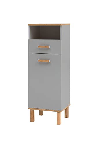 Schildmeyer Highboard Padua 148829, platingrau/Eiche Landhaus Dekor, 40,4 x 35,0 x 114,5 cm von Schildmeyer