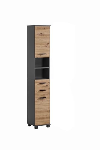 Schildmeyer Palermo Hochschrank 157661, Anthrazit/Artisan Eiche Dekor, 30,3 x 23,6 x 180,9 cm Schildmeyer Palermo Hochschrank 157661, Anthrazit/Artisan Eiche Dekor, 30,3 x 23,6 x 180,9 cm von Schildmeyer