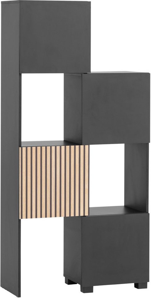 Schildmeyer Schieberegal Alexa, Breite variabel von 40 bis 70 cm, Türfront mit Akustikprint, grifflose Öffnung von Schildmeyer