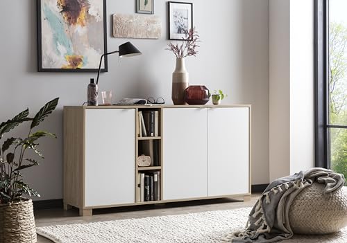 Schildmeyer Sideboard Anouk, 701768, Eiche hell Dekor/kreideweiß, 144,5 x 39 x 78,1 cm von Schildmeyer