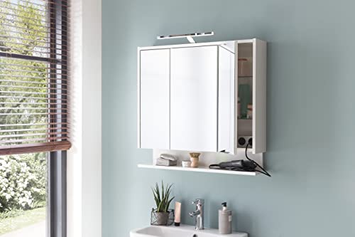 Schildmeyer Spiegelschrank Carlos 149547, Holzwerkstoff, weiß, 74,5 cm mit Regal Schildmeyer Spiegelschrank Carlos 149547, Holzwerkstoff, weiß, 74,5 cm mit Regal von Schildmeyer