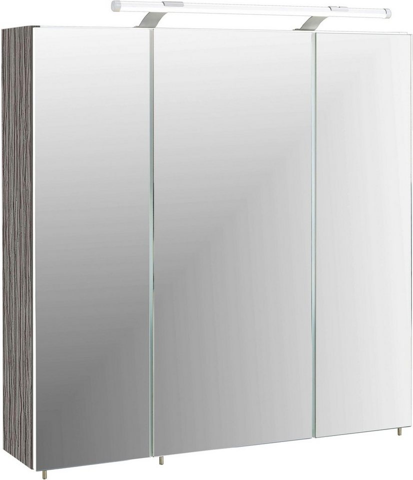 Schildmeyer Spiegelschrank Dorina Breite 70 cm, 3-türig, LED-Beleuchtung, Schalter-/Steckdosenbox von Schildmeyer