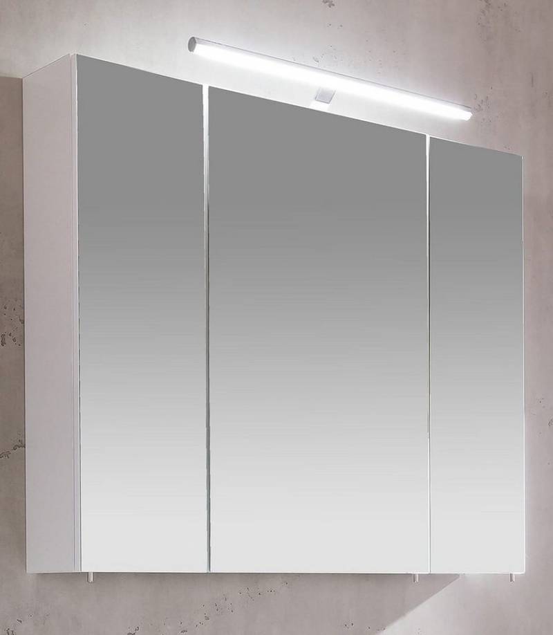 Schildmeyer Spiegelschrank Irene Breite 80 cm, 3-türig, LED-Beleuchtung, Schalter-/Steckdosenbox von Schildmeyer