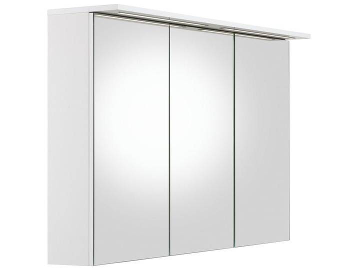 Schildmeyer Spiegelschrank Profil 16 made in Germany Breite 120 cm, 3-türig, 2x LED-Beleuchtung, Schalter-/Steckdosenbox, weiß von Schildmeyer