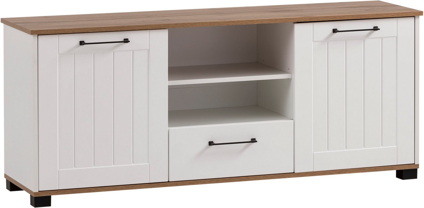 Schildmeyer TV-Schrank Jelda, Breite 146 cm Fronten in Landhausoptik, Holzdekor mit fühlbarer Struktur von Schildmeyer