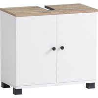 welltime Waschbeckenunterschrank "Balto, Breite 59 cm", Oberboden mit fühlbarer Holzstruktur und Siphonausschnit von Welltime
