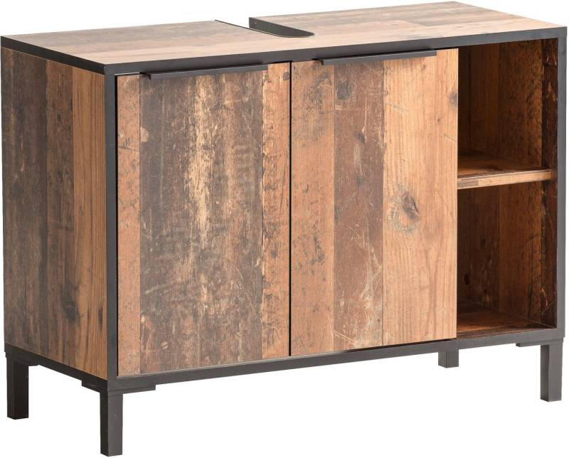 Schildmeyer Waschbeckenunterschrank Jaap, 79 cm Im Old Style Dark Dekor, mit Softclose-Scharnieren von Schildmeyer