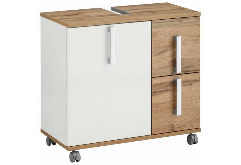 Schildmeyer Waschbeckenunterschrank Kampen made in Germany Höhe 60 cm, mit Metallgriffen, Tür mit Soft-Close, 2 Schubladen von Schildmeyer