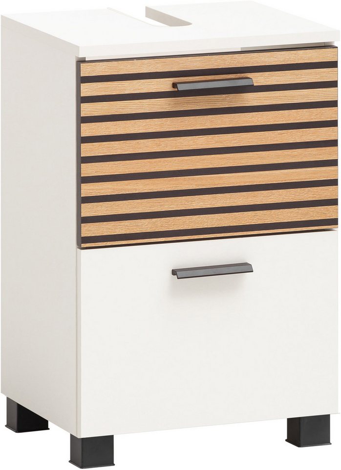 welltime Waschbeckenunterschrank Katta, Breite 40 cm Oberboden mit Siphonausschnitt, Klappenfront mit Akustikprint welltime Waschbeckenunterschrank Katta, Breite 40 cm Oberboden mit Siphonausschnitt, Klappenfront mit Akustikprint von welltime