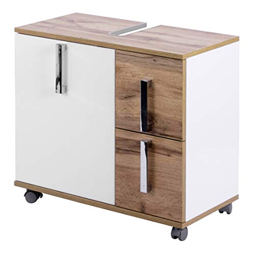 Schildmeyer Waschbeckenunterschrank Luca 135873, weiß glanz/Eiche Landhaus, 65,1/32,0/60,0 cm Schildmeyer Waschbeckenunterschrank Luca 135873, weiß glanz/Eiche Landhaus, 65,1/32,0/60,0 cm von Schildmeyer