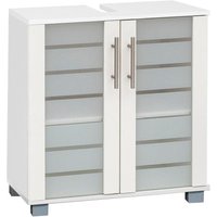 Schildmeyer Waschbeckenunterschrank "Nikosia", Höhe 64 cm, mit Glastüren, hochwertige MDF-Fronten, Metallgriffe von Schildmeyer