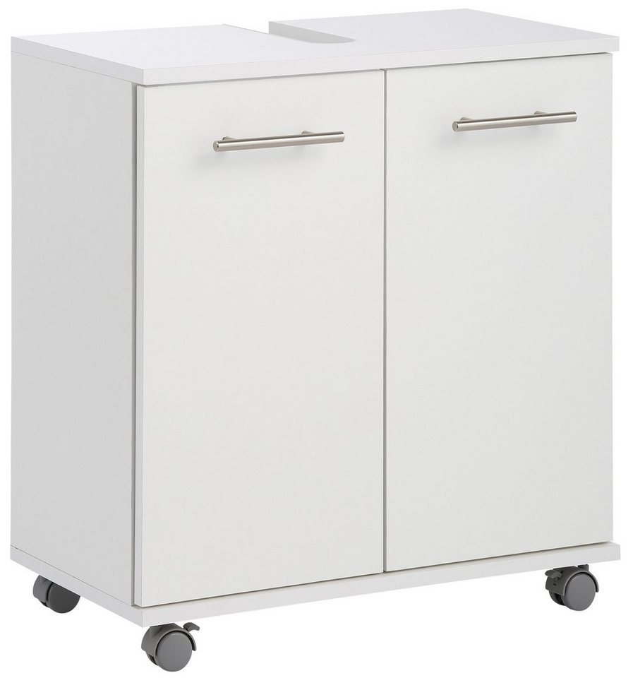 welltime Waschbeckenunterschrank Emmi, Breite 59 cm Siphonausschnitt, Metallbeschläge welltime Waschbeckenunterschrank Emmi, Breite 59 cm Siphonausschnitt, Metallbeschläge von welltime