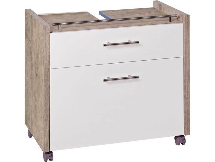 Schildmeyer Waschbeckenunterschrank Triant, weiß, wildeichefb./weiß glanz von Schildmeyer