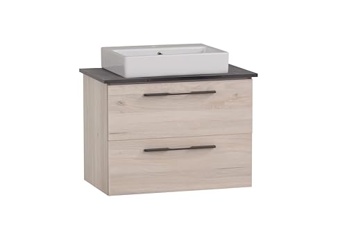 Schildmeyer Waschtisch Maxim 701844, eckiges Aufsatzbecken, sandeiche Dekor/Marmor Optik von Schildmeyer