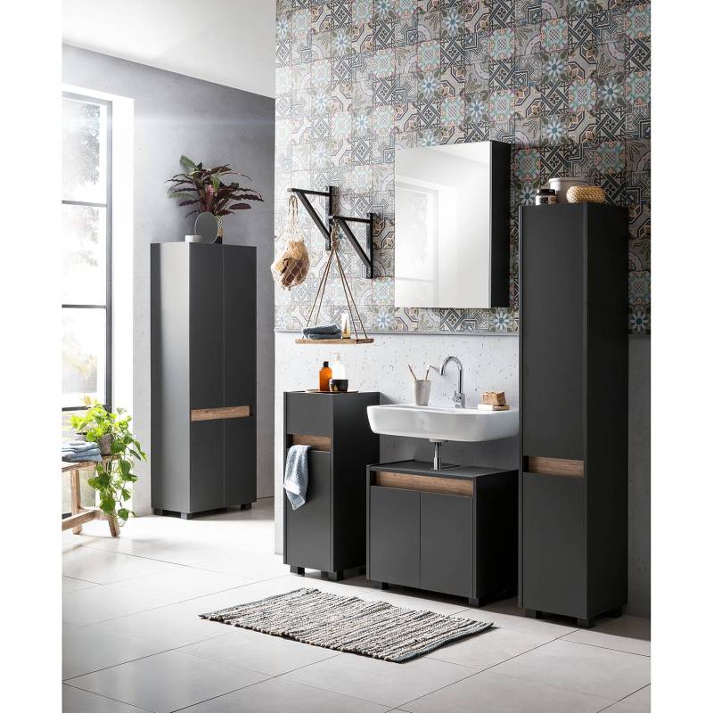 home24 Waschbeckenunterschrank Cosmo 57cm Schwarz/Anthrazit home24 Waschbeckenunterschrank Cosmo 57cm Schwarz/Anthrazit von home24