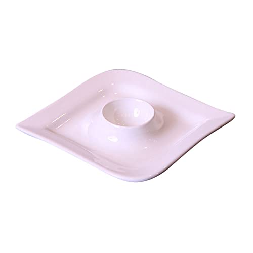 Schillerbach Eierbecher Weiß modern, Eierbecher Halter, Eierbecher Porzellan weiß mit Ablage von Schillerbach