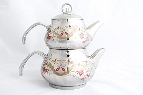 Türkischer Teekocher Set mini Tee Kochset Caydanlik 2 Liter Teekanne Edelstahl Türkischer Teekocher Set mini Tee Kochset Caydanlik 2 Liter Teekanne Edelstahl von Schillerbach