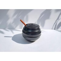 Schwarze Zuckerdose von SchilloKeramik