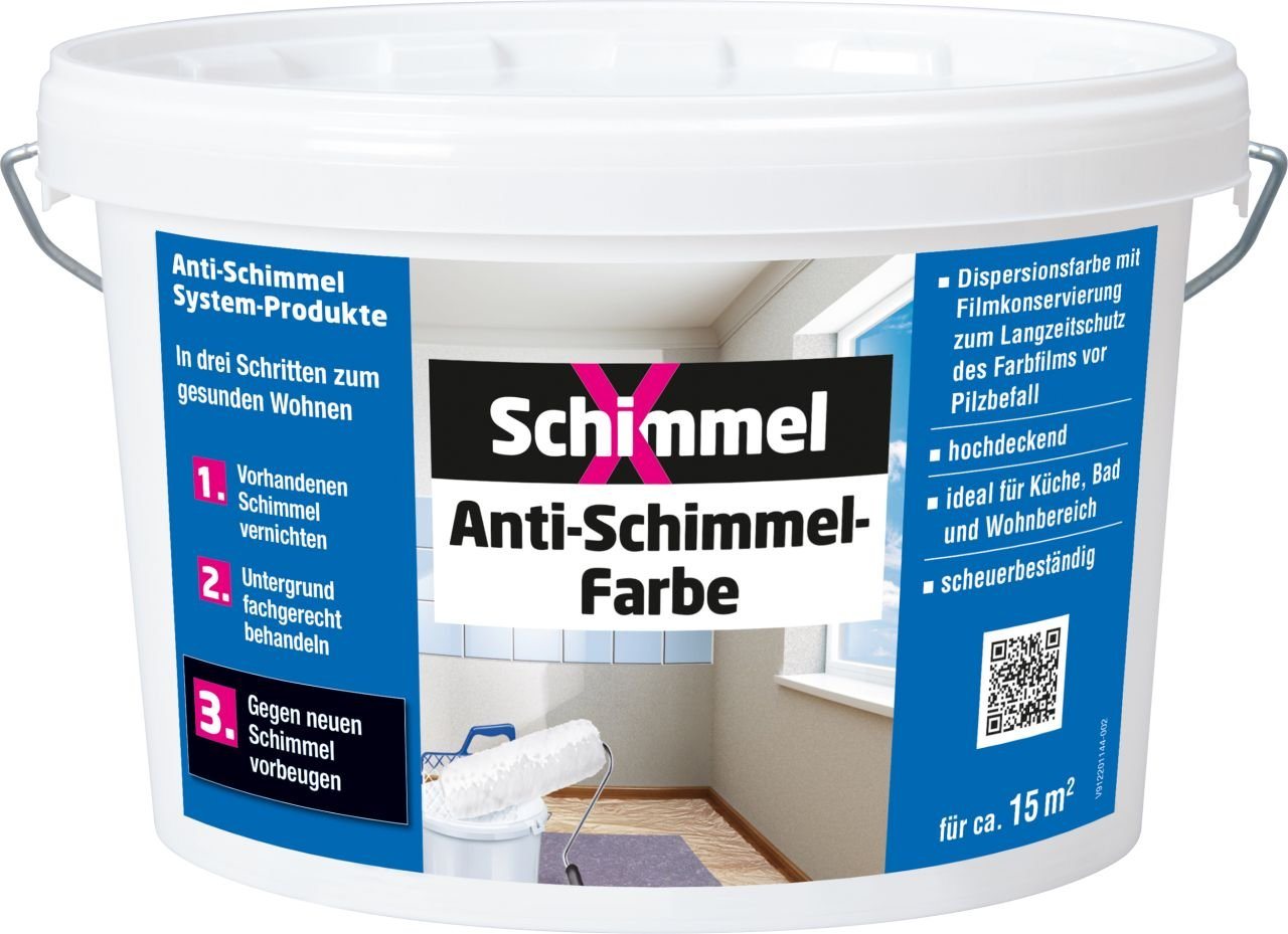 Schimmel X Anti-Schimmel-Grundierung Schimmel X Anti-Schimmel-Farbe 2,5 L weiß von Schimmel X