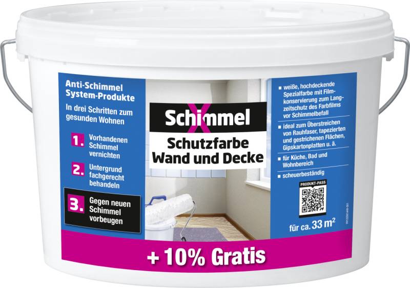 Schimmel-X Schutzfarbe Wand und Decke 5,5 L weiß Schimmel-X Schutzfarbe Wand und Decke 5,5 L weiß von Schimmel X