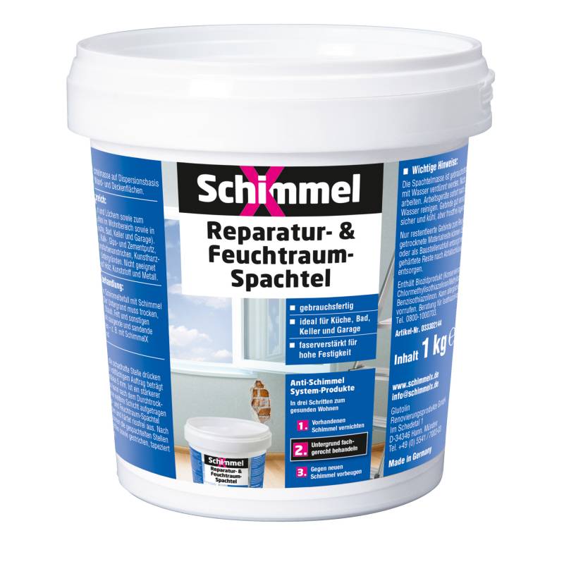Reparatur- und Feuchtraumspachtel 'SchimmelX' weiß 1000 g von SchimmelX