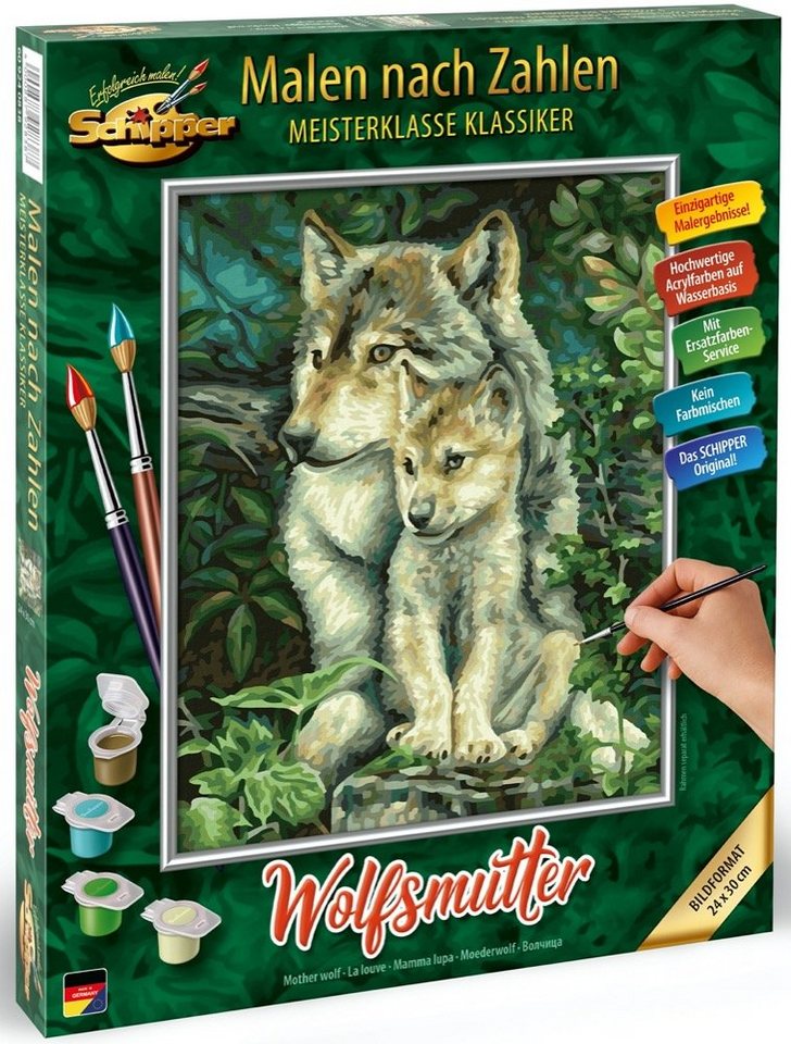 Schipper Malen nach Zahlen Master Class Classic 24x30cm Wolfsmutter 609240838 von Schipper