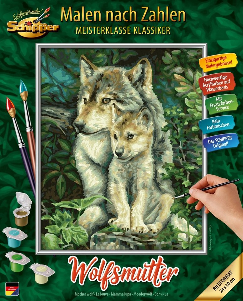 Schipper Malen nach Zahlen Meisterklasse Klassiker - Wolfsmutter, Made in Germany von Schipper