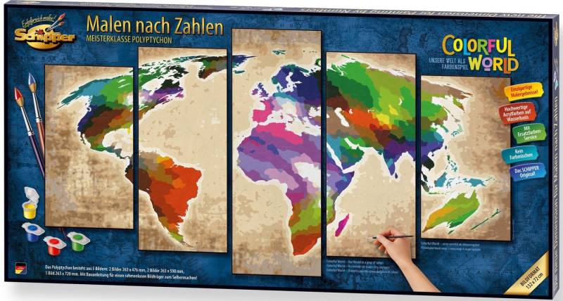 Schipper Malen nach Zahlen Meisterklasse Polyptychon - Colorful World, Made in Germany von Schipper