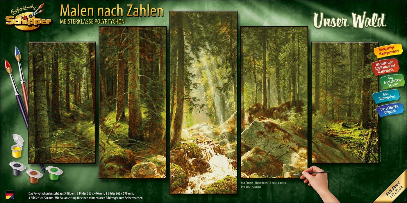 Schipper Malen nach Zahlen Meisterklasse Polyptychon - Unser Wald, Made in Germany von Schipper