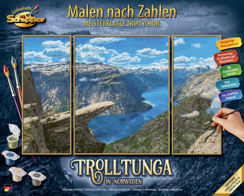 Schipper Malen nach Zahlen Meisterklasse Triptychon, Trolltunga in Norwegen, Made in Germany Schipper Malen nach Zahlen Meisterklasse Triptychon, Trolltunga in Norwegen, Made in Germany von Schipper