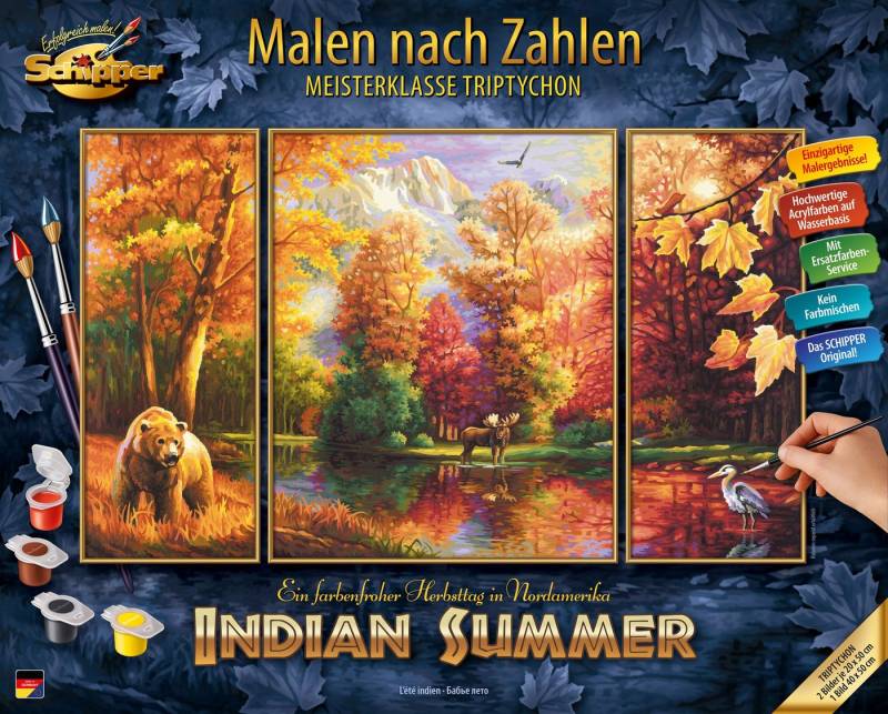 Schipper Malen nach Zahlen Meisterklasse Triptychon - Indian Summer, Made in Germany von Schipper