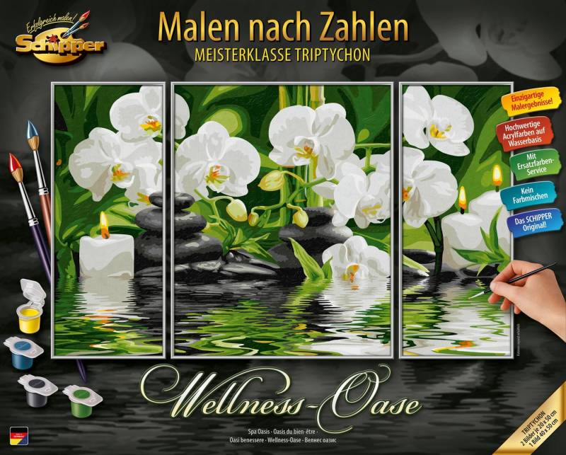 Schipper Malen nach Zahlen Meisterklasse Triptychon - Wellness-Oase, Made in Germany von Schipper