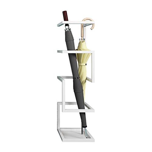 Schirmständer HUAHUA Weißem Metall, Geometrischer Kreativer Schirmeimer, Kommerzieller Dekorativer Regenschirmständer Für Den Haushalt, Rostfreie Eisenkunst, 15x15x49cm von Schirmständer