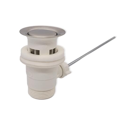 Schläfer 40510020 | Universeller Siphon-Ablauf für Waschbecken und Bidet mit Kunststoff-Popup-Stecker mit 1 1/4-Zoll-Anschluss und Überlauf von Schläfer