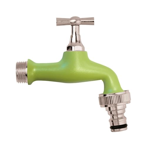 Schläfer 435320 - Auslaufventil 1/2 Zoll Messing, kugelauslaufhahn - 20,95 mm 1/2 Zoll - Ideal als Außenzapfstelle - Gartenarmatur verstellbar, Farbe Grün mit Automatikanschluss für Schlauch Schläfer 435320 - Auslaufventil 1/2 Zoll Messing, kugelauslaufhahn - 20,95 mm 1/2 Zoll - Ideal als Außenzapfstelle - Gartenarmatur verstellbar, Farbe Grün mit Automatikanschluss für Schlauch von Schläfer