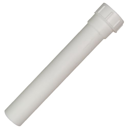 Schläfer 439101 | Weißer PVC-Abfluss-Siphon-Verlängerungshülse mit Ring und Dichtung Universalverschraubung 1 1/2" und 1 1/4" Rohr D.40 mm x L.250 mm von Schläfer