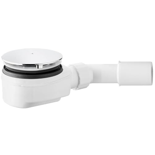 Schläfer 4397005 | Duschwanne Siphon Ablauf für inspizierbare Siphon Duschwanne, für Duschloch Durchmesser 90 mm, Chrom Abdeckkappe Ablaufschlauch Durchmesser 40/50 mm von Schläfer