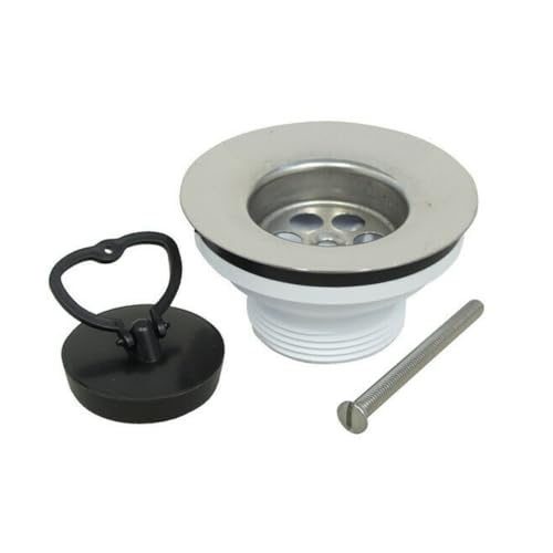 Schläfer 439715 - Ablaufventil Ablaufgarnitur 1 1/2 x 30mm Ø 65mm mit Stopfen und Griffbügel Edelstahl für Spülbecken Waschbecken Küchenspüle Stöpsel Dusche Ablauf, Ø 65 mm von Schläfer